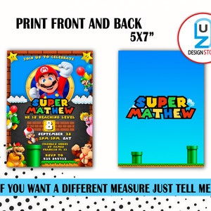 Super Mario Birthday Invitation Birthday Invitation Super Mario Invitation Editable Printable Mario Invitation Birthday Template zdjęcie 3