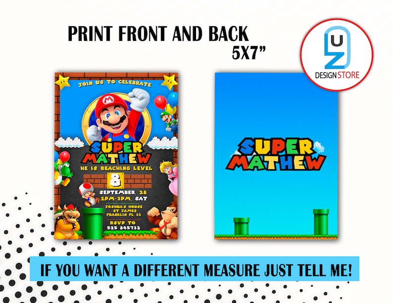 Super Mario Birthday Invitation Birthday Invitation Super Mario Invitation Editable Printable Mario Invitation Birthday Template zdjęcie 3