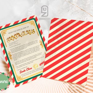 Carta oficial de Papá Noel 2024 / Carta personalizada de Papá Noel con certificado oficial y lista de reconocimiento de los buenos amigos / Lista de los buenos amigos de Papá Noel