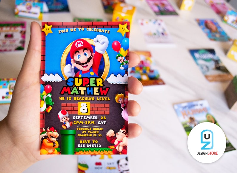 Super Mario Birthday Invitation Birthday Invitation Super Mario Invitation Editable Printable Mario Invitation Birthday Template zdjęcie 2