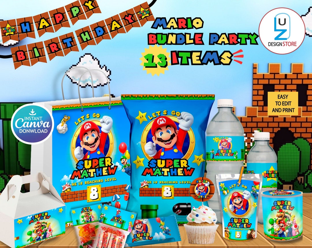 Super Mario Printables, Super Mario Decorations, Super Mario Birthday ...