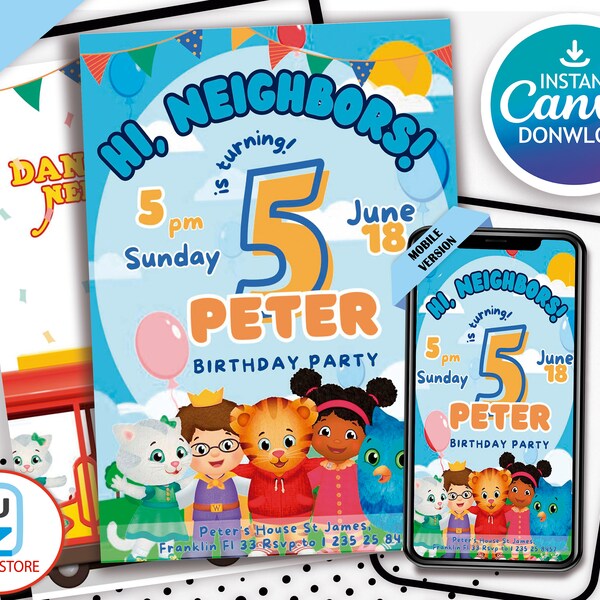 Printable Daniel Tiger Birthday Invitation - Etsy