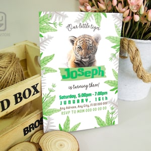 Safari Animals Birthday Invitation: Editable Party Invite (Digital Printable)