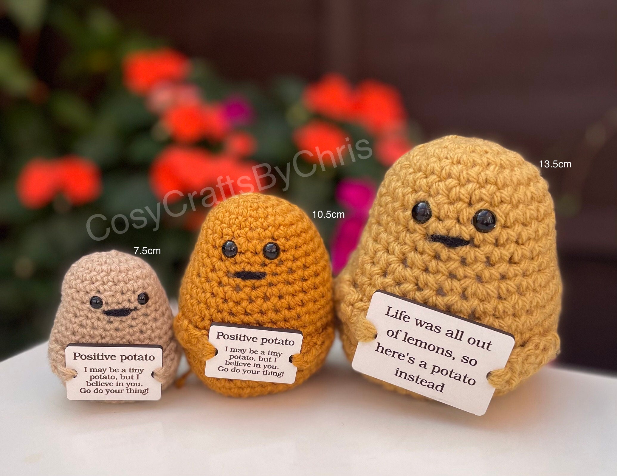 Emotional Support Potato Inspiring Potato Handmade Potato Plush with  Inspiring Card Funny Cute Crocheted Stuffed For Friends - AliExpress