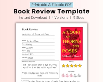 Book review template goodnotes, digital reading journal, simple book club printables, book review tracker pdf template ipad, reading planner