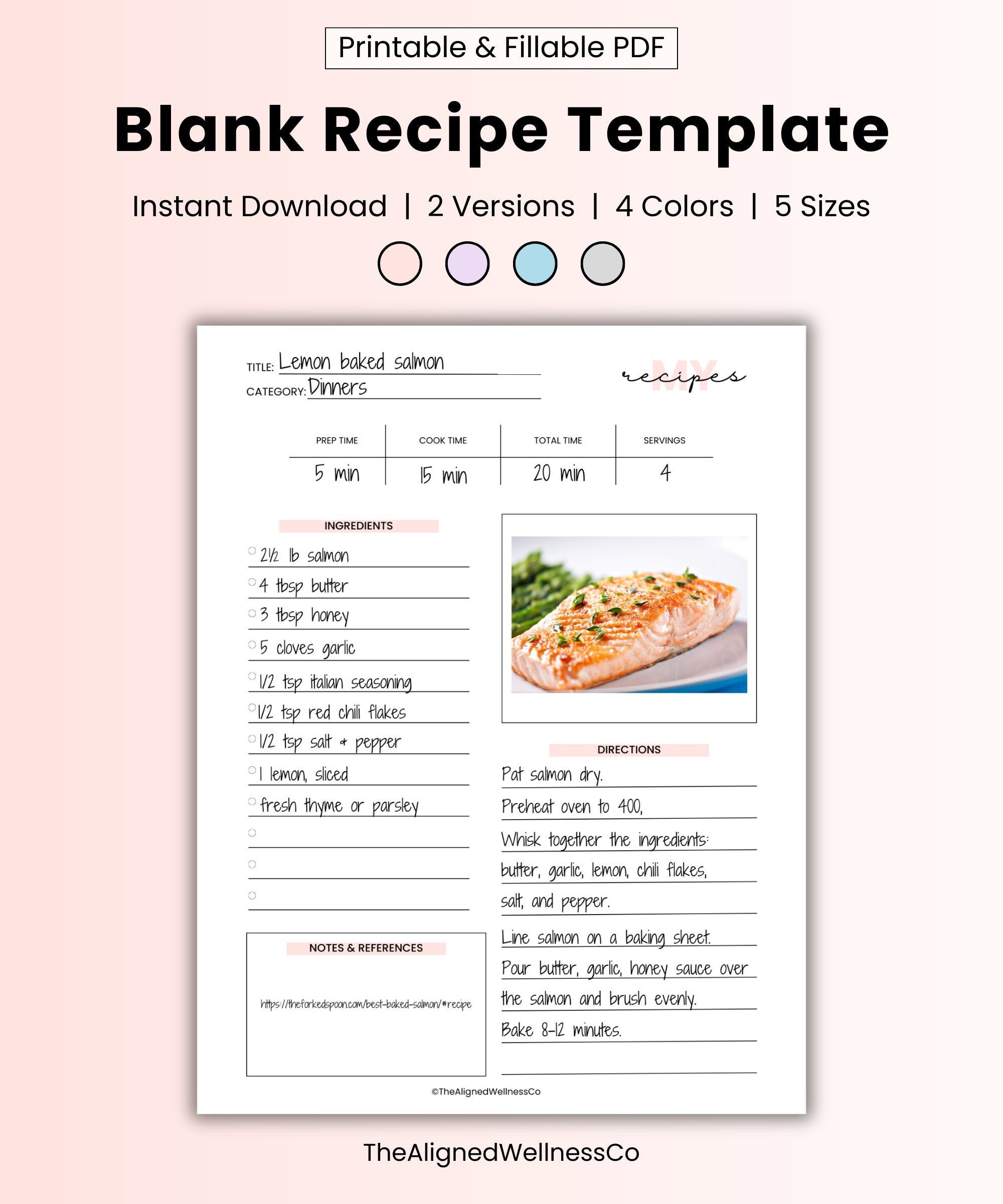 Blank Recipe Journal Printable, Printable Recipe Book Template, Digital Recipe  Binder, Minimalist, Goodnotes Notability iPad Fillable Pdf - Etsy