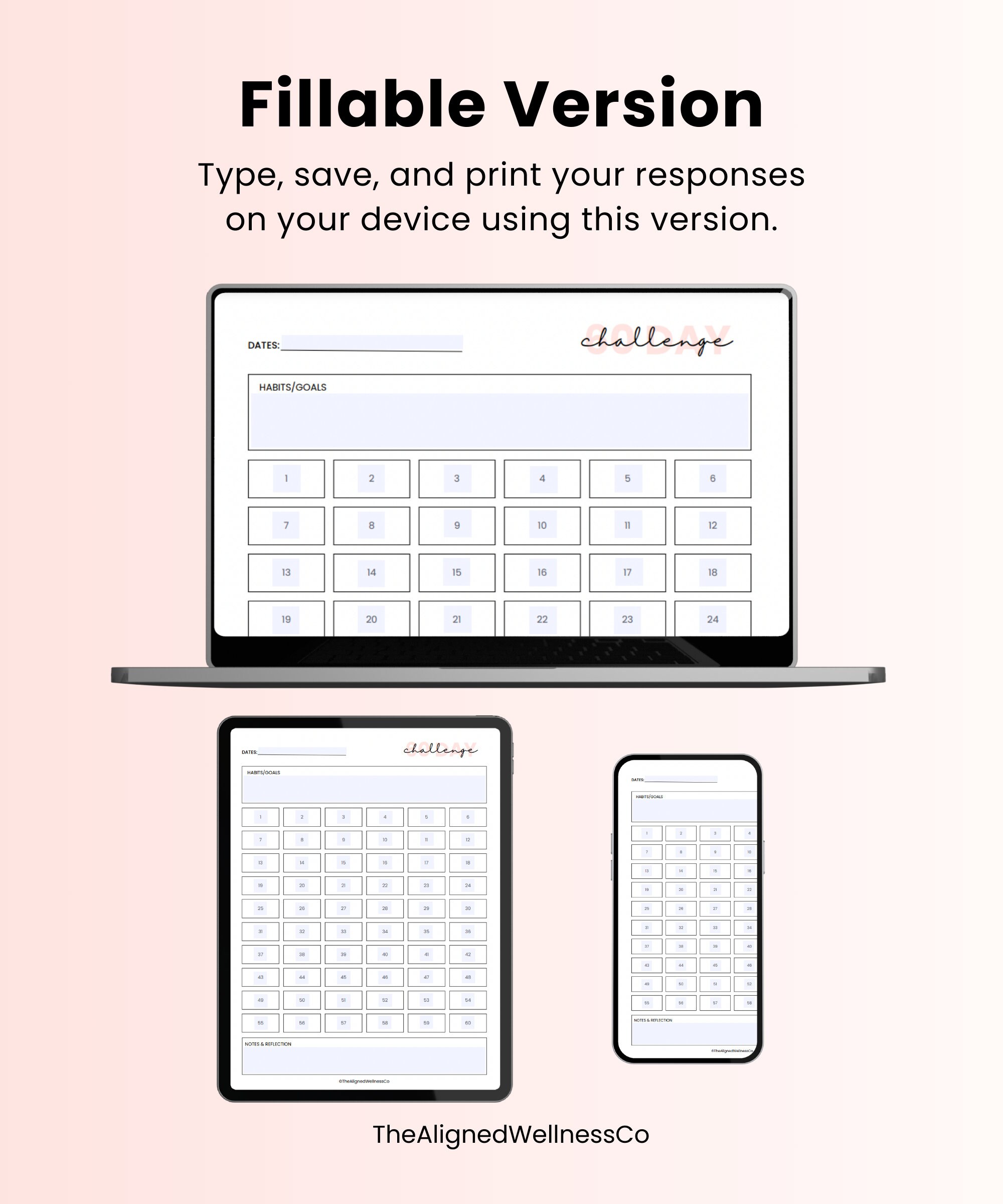 90 Day Challenge Tracker, 90 Day Goal Tracker Template, Printable ...