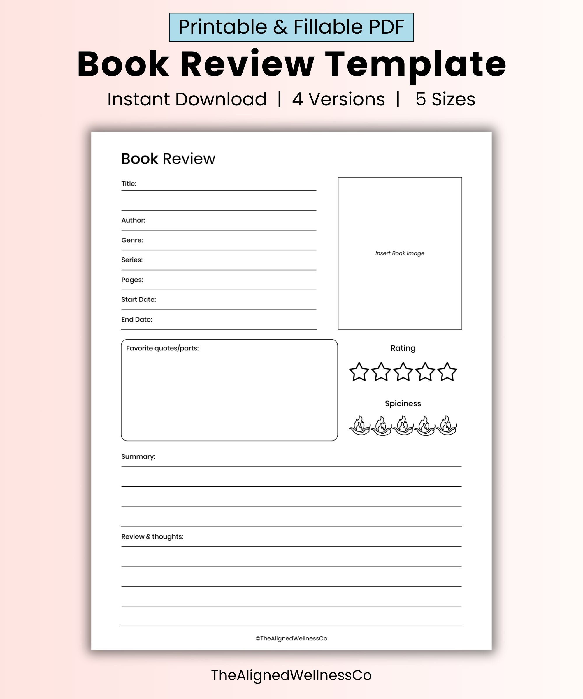 Book Review Printable Template Digital Reading Journal Pdf Book Book Review Printable Template Digital Reading Journal Pdf Book