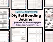 Digital reading journal Goodnotes, book journal digital, Book review template, simple book club, book review tracker, ipad, reading planner