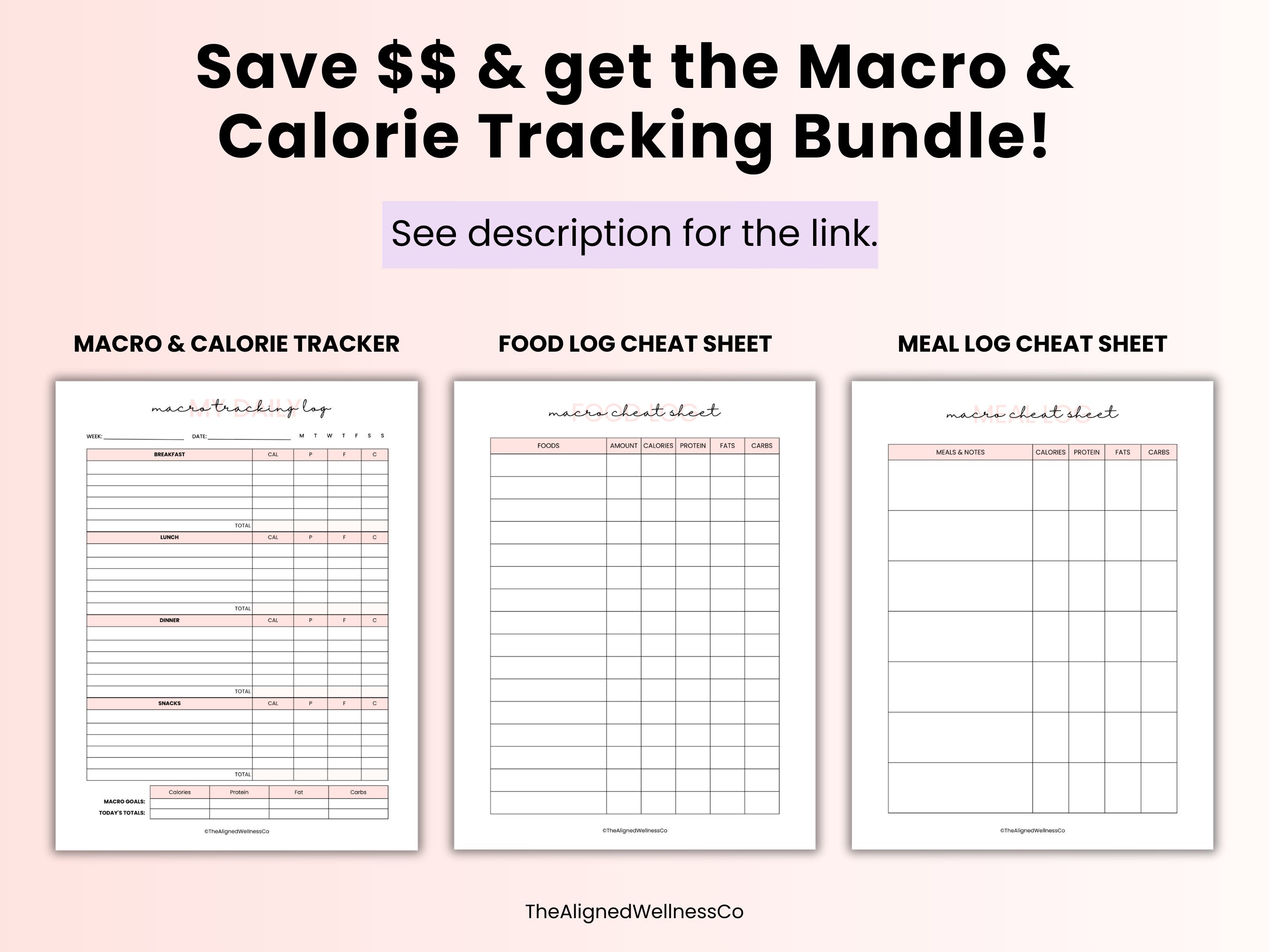 Macro Tracker Meal Planner, Calorie Weight Tracker, Digital Food ...