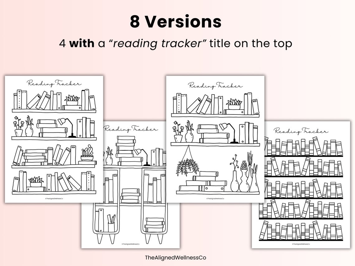 Bookshelf Printable Template Pdf Download, Reading Log BUNDLE, Reading ...