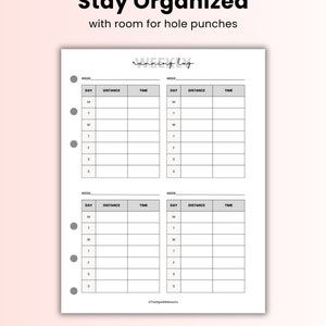 Printable Rweekly Running Log Running Log Printable Digital Template, Daily Monthly Weekly Cardio ...