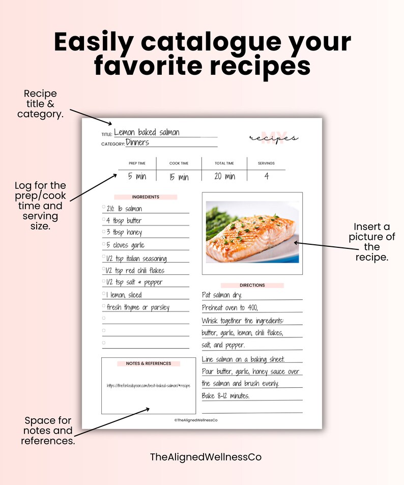 Blank Recipe Journal Printable, Printable Recipe Book Template, Digital ...