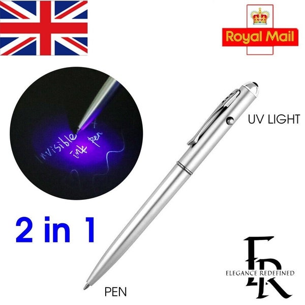 Spy Invisible Ink Pen Security UV Light Magic Marker Secret Message Party Bag UK