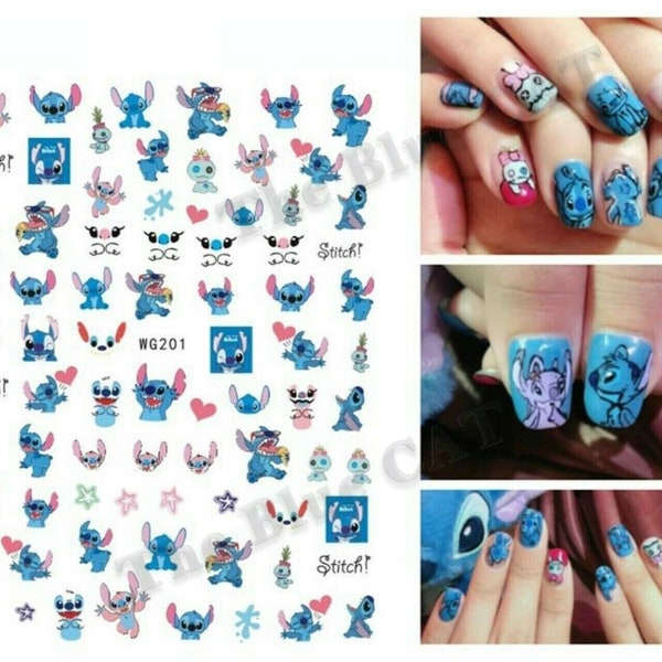 Lilo and Stitch Nail Stickers Disney Nail Art Self Adhesive Transfers Birthday Christmas Gift Present