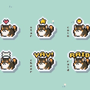 Black Shiba Inu Twitch Alerts BUNDLE | Pixel Stream Twitch Alert Pack | Cute Pet Raid Stream Overlay | Custom Animated Stream Notification