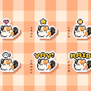 Calico Cat Twitch Alerts BUNDLE | Pixel Halloween Twitch Alert Pack | Cute Pet Raid Stream Overlay | Custom Animated Streaming Notification