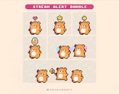 Honey Bear Stream Alert BUNDLE | Cute Pixel Stream Alerts | Kawaii Cozy Overlay Notification for Fall | Animated Cottagecore Assets | Gamers