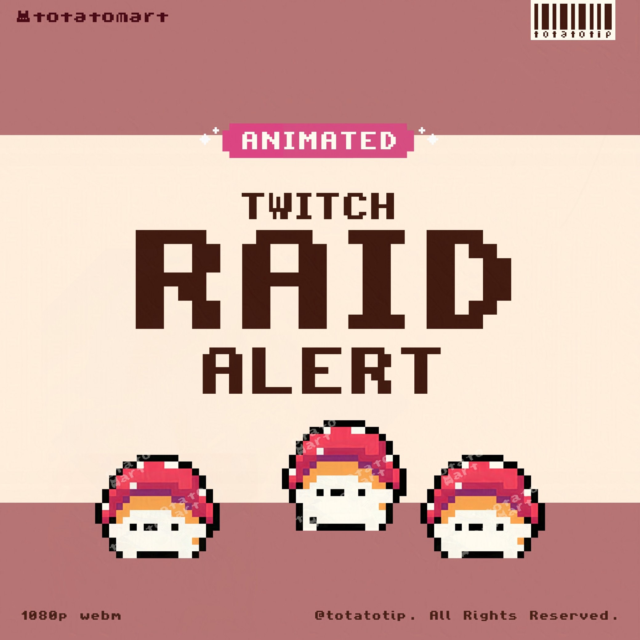 Mushroom Twitch Raid Alert | Cute Pixel Forest Stream Overlay | Kawaii ...
