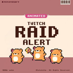 Honey Bear Twitch Raid Alert | Cute Pixel Stream Alerts | Kawaii Cozy Overlay Notification for Fall | Animated Cottagecore Assets for Gamers