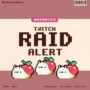 Apple Snail Twitch Raid Alert | Cute Pixel Fruit Stream Overlay | Kawaii Cozy Alert Notification for Fall | Animated Cottagecore Gamer Asset