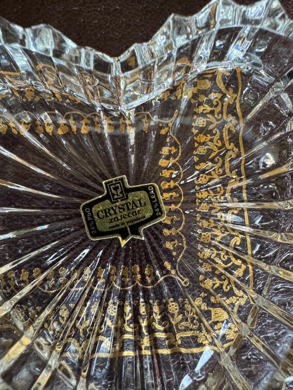 Vintage Zajecar Heart Crystal Trinket Box | Made … - image 6