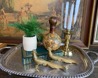 Vintage Leonard Silver Plated Tea Set: Italian Footed Tray, Coffee