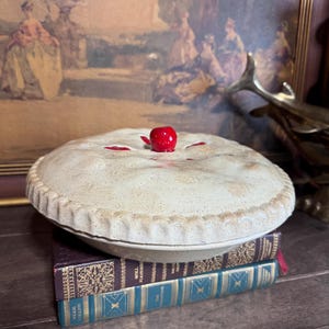 Vintagw Cherry Pie Plate and Keeper | Cermatic Pie Plate