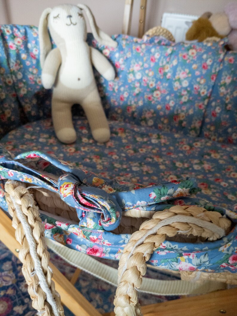 Made to Measure Moses Basket Liner With Mattress Cover floral