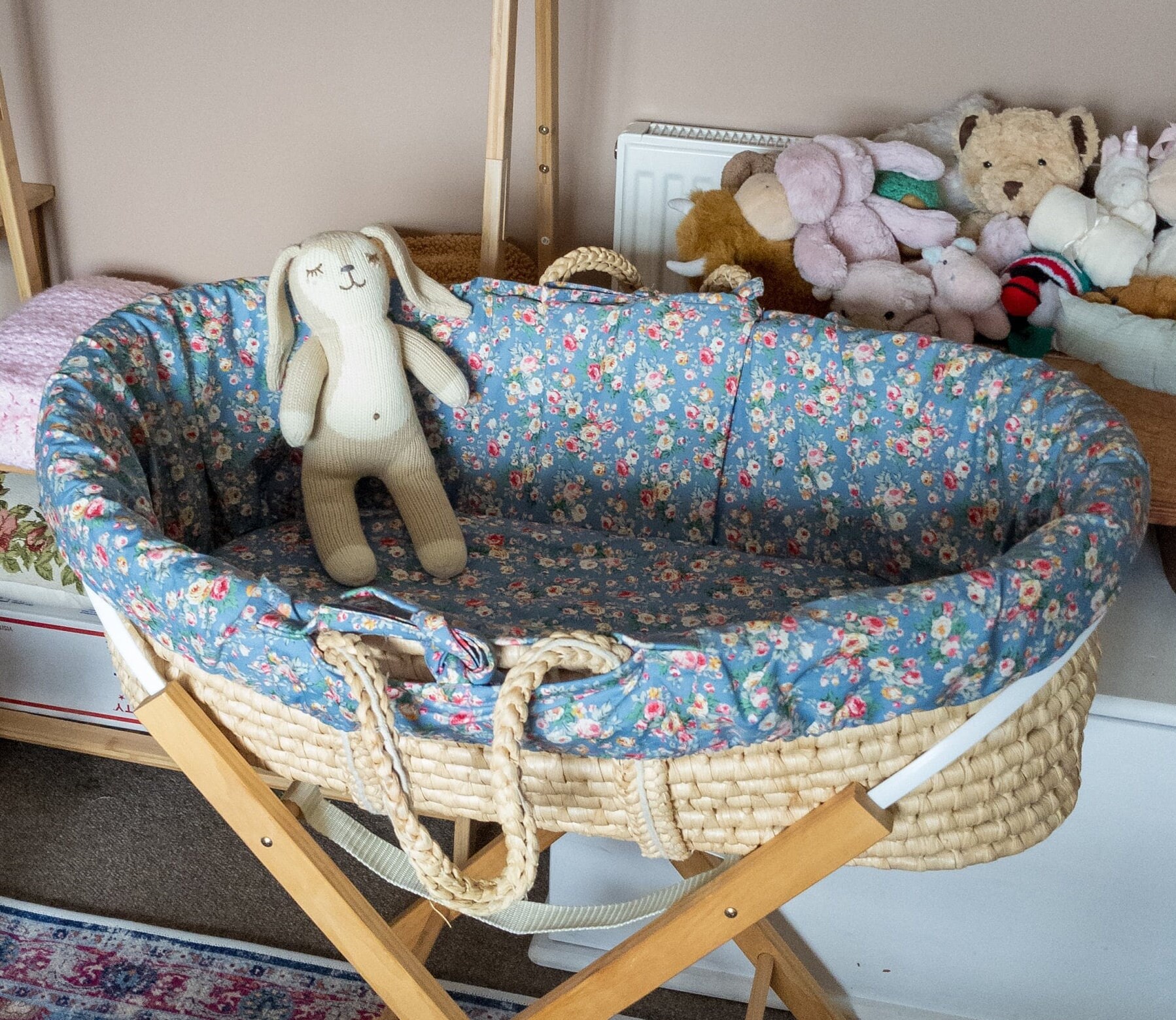 Made to Measure Moses Basket Liner With Mattress Cover floral