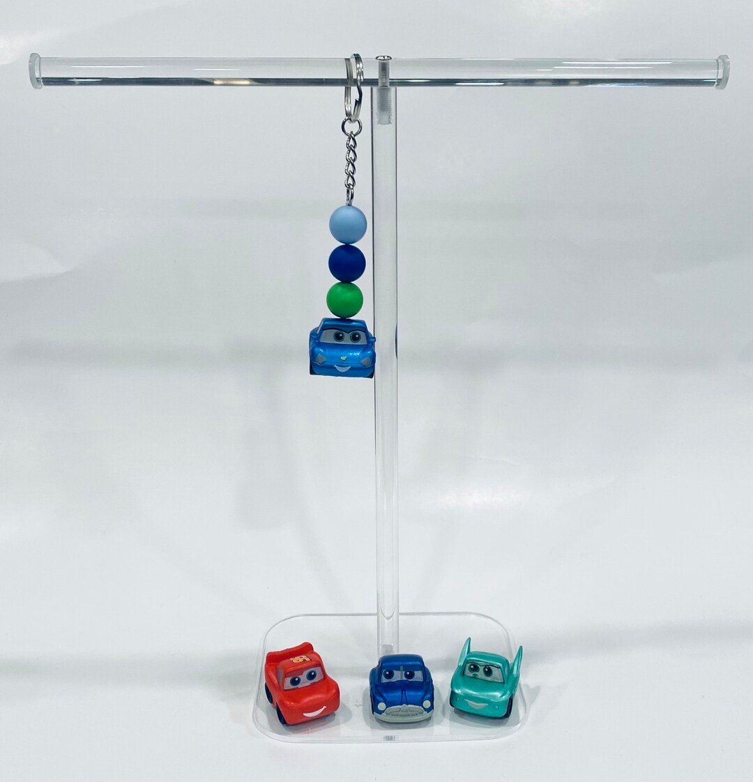 Cars Keychains, Lightening Mcqueen, Flo, Sally, Doc, Route 66, Race Car ...
