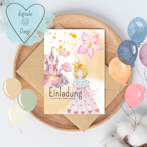 Einladungskarte Prinzessin - Kindergeburtstag