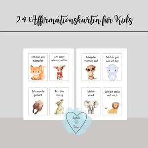 24 Affirmationskarten für Kinder - Glaubenssätze festigen - digitaler Download