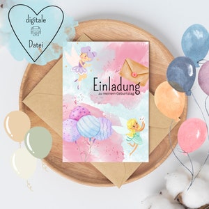 Carton d'invitation fée - anniversaire enfant