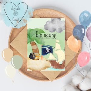 Carton d'invitation pirates - anniversaire enfant