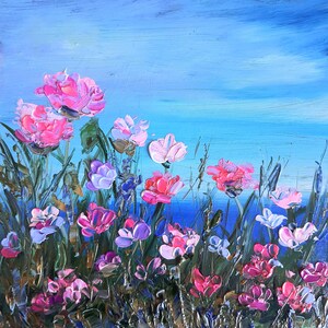 Pintura a óleo de paisagem Semi-abstrata Obra de arte original İmpasto Pintura Decoração de casa Arte de parede