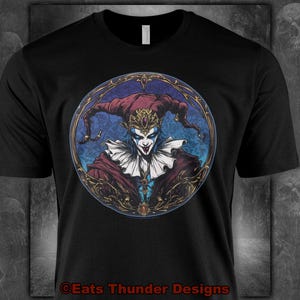 Goth T-shirt, Pastel Goth Clothing, Alt Clothing, Occult, Emo, Punk, Grunge, Witchy, Skull Shirt, Evil Jester, Streetwear, Short Sleeve