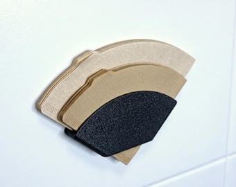 Filter Holder for Hario V60 coffee filters (01, 02 size) | Wall mounted. Easy Access and Space Saving