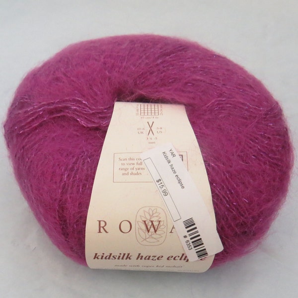 Rowan Kidsilk Haze Eclipse yarn, color 453, fuchsia, mohair blend
