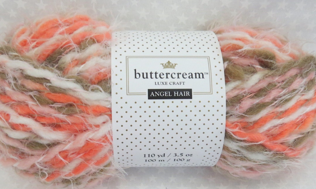 Coral Multi Buttercream Luxe Craft Angel Hair Yarn Bundle of 2 Etsy