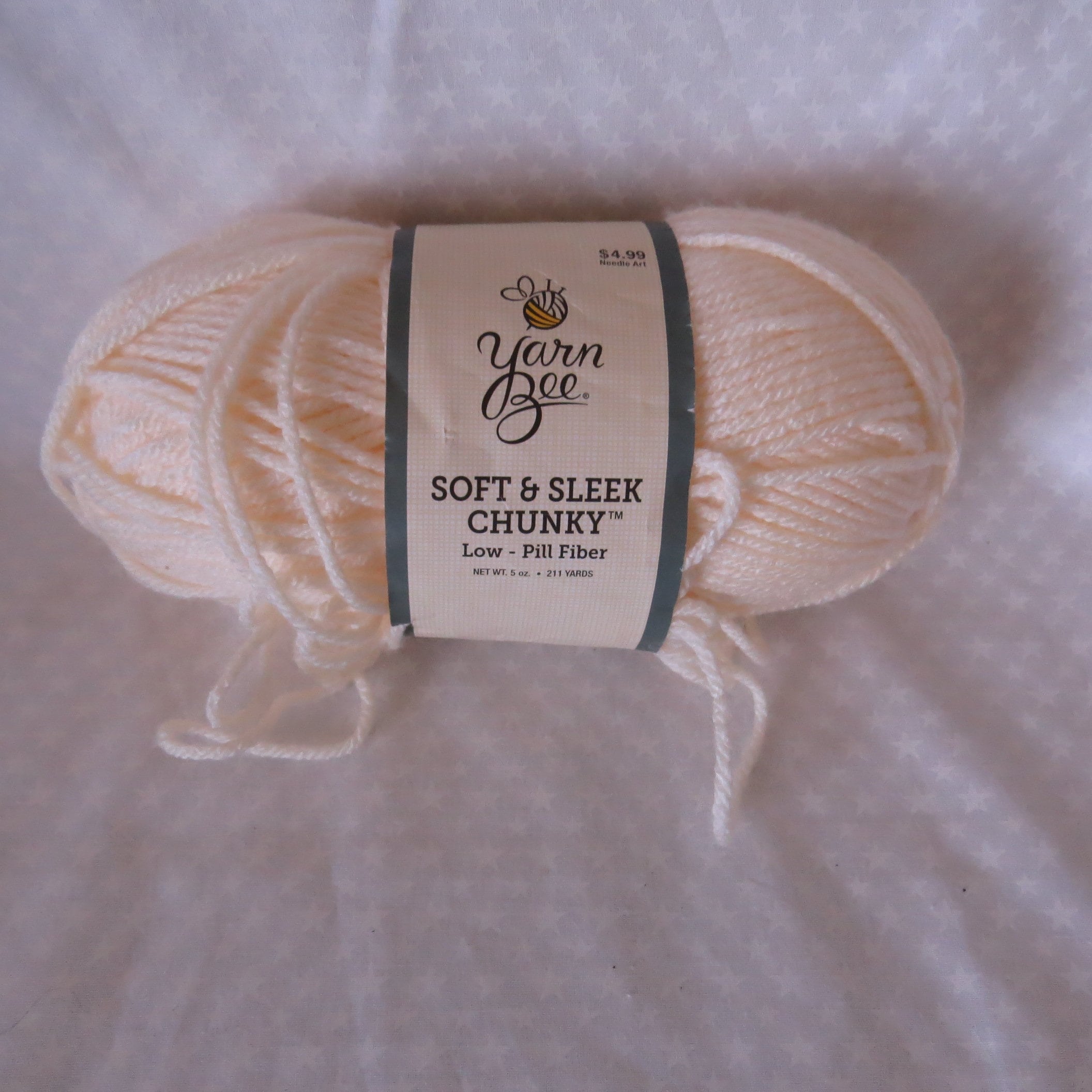 Yarn Bee Soft and Sleek, lot of 3, color Ivory, Navy & Purple