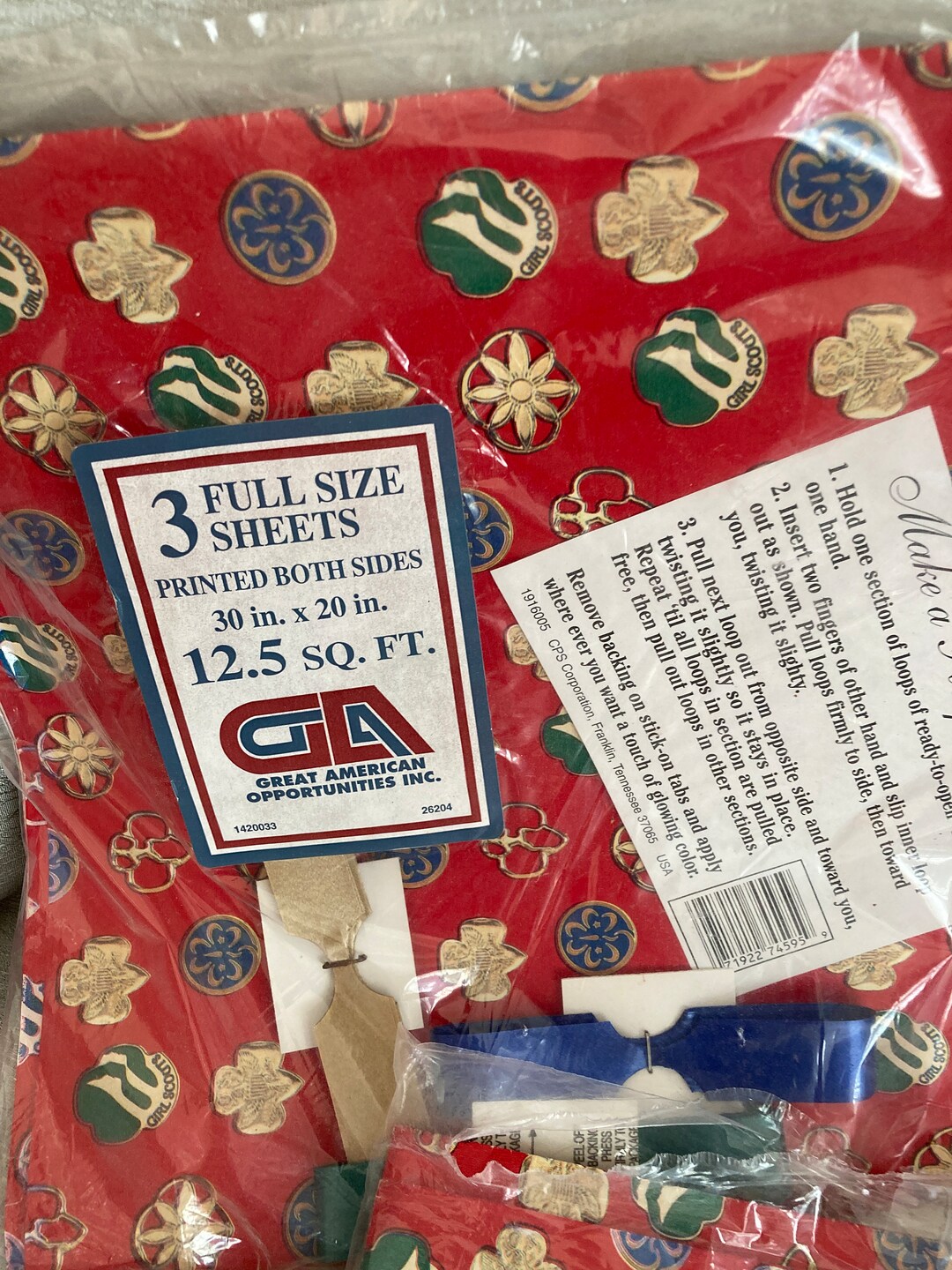 Girl Scouts Wrapping Paper Badge Design Bows Included Etsy