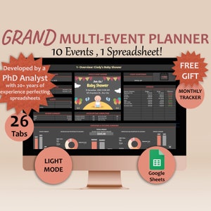 Event Planner template Google sheets Multi Events template Digital Event Planner Spreadsheet Event Party Budget Tracker Multi Events Planner