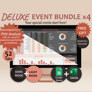 Excel Ultimate Event Planner bundle Google Sheets template Digital Event Planner Spreadsheet Event Party Budget Tracker