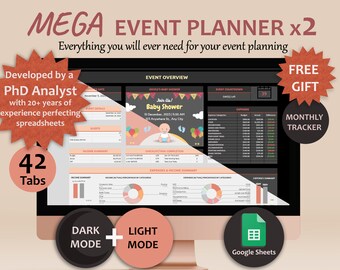 Google Sheets Event Planner template Digital Event Planner Spreadsheet Event Party Budget Tracker