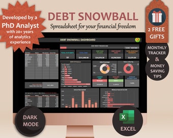 Debt Tracker Debt Snowball Spreadsheet Debt Snowball Payoff Tracker Excel Debt Snowball Calculator Student Loan Payoff Mortgage Debt Payoff