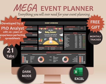 Excel Event Planner template Excel Digital Event Planner Spreadsheet Event Party Budget Tracker