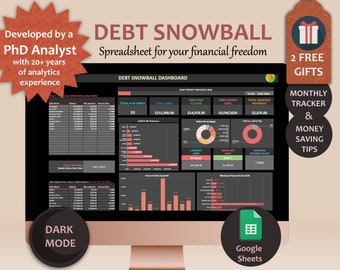 Debt Snowball Spreadsheet Debt Snowball Payoff Tracker Google Sheets Debt Snowball Calculator Student Loan Payoff Mortgage Debt Payoff