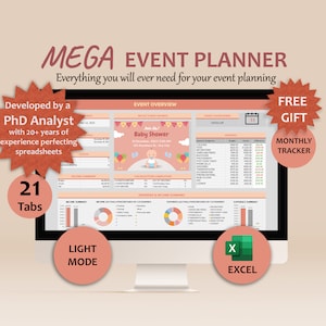 Excel Event Planner template Excel Digital Event Planner Spreadsheet Event Party Budget Tracker