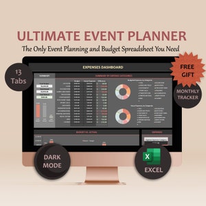 Excel Ultimate Event Planner template Digital Event Planner Spreadsheet Event Party Budget Tracker